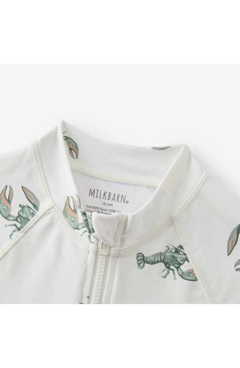 Milkbarn Zipper Shortall Swimsuit, Alternate, color, Mint Lobster