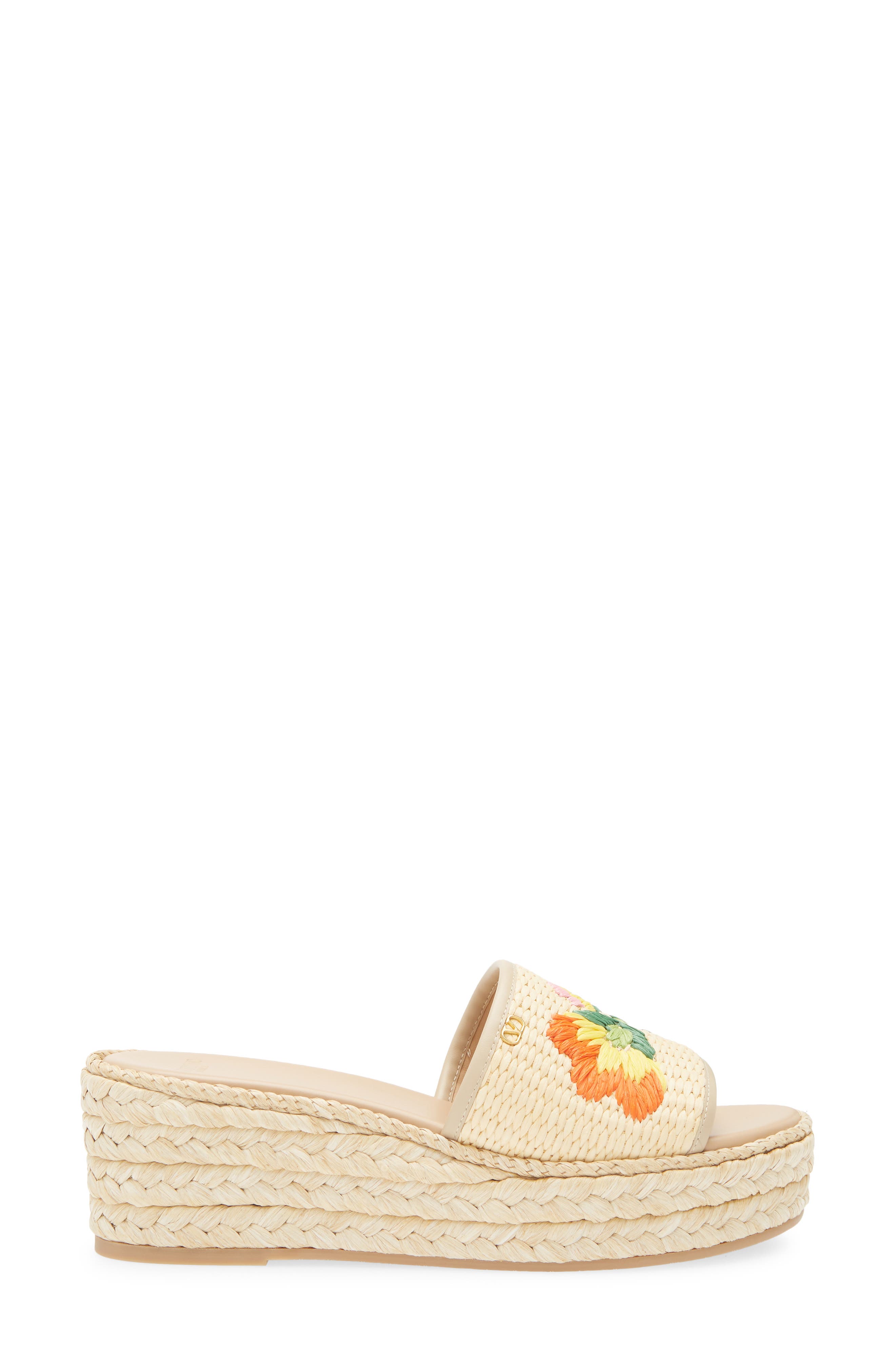 Valentino Garavani Bribi Platform Espadrille Slide, Alternate, color, Natural