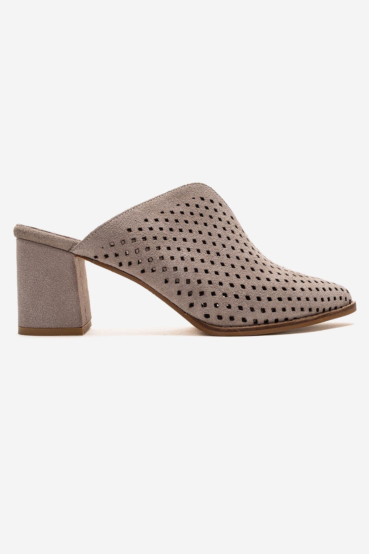 Toen Leather Block Heel Mule, Alternate, color, Beige Suede