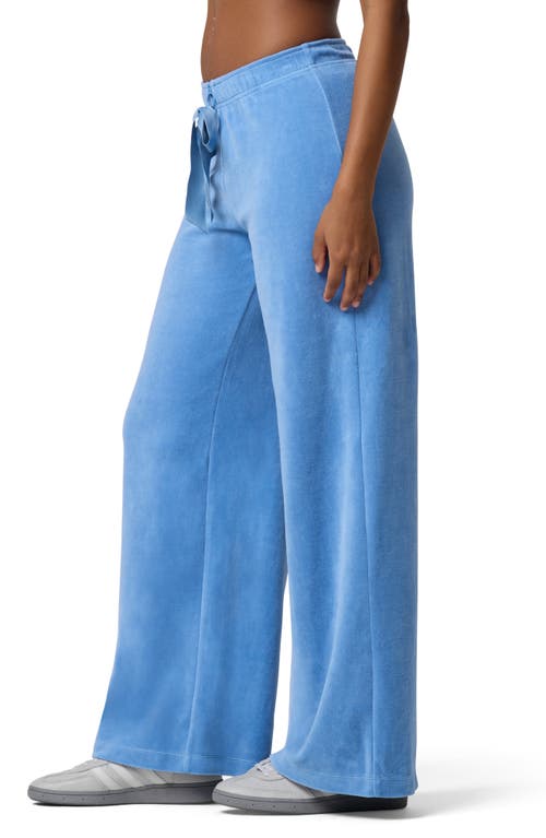 Florence By Mills Velour Wide Leg Pants In Blue