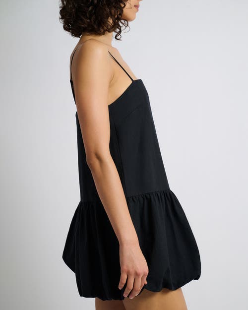 Onia Air Linen Bubble Mini Dress In Black