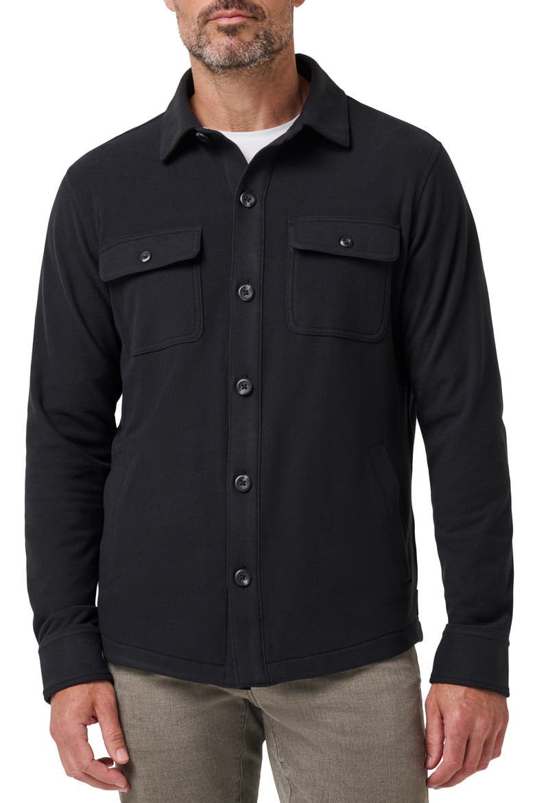 Polar Fleece Shirt Jacket, Main, color, BLACK