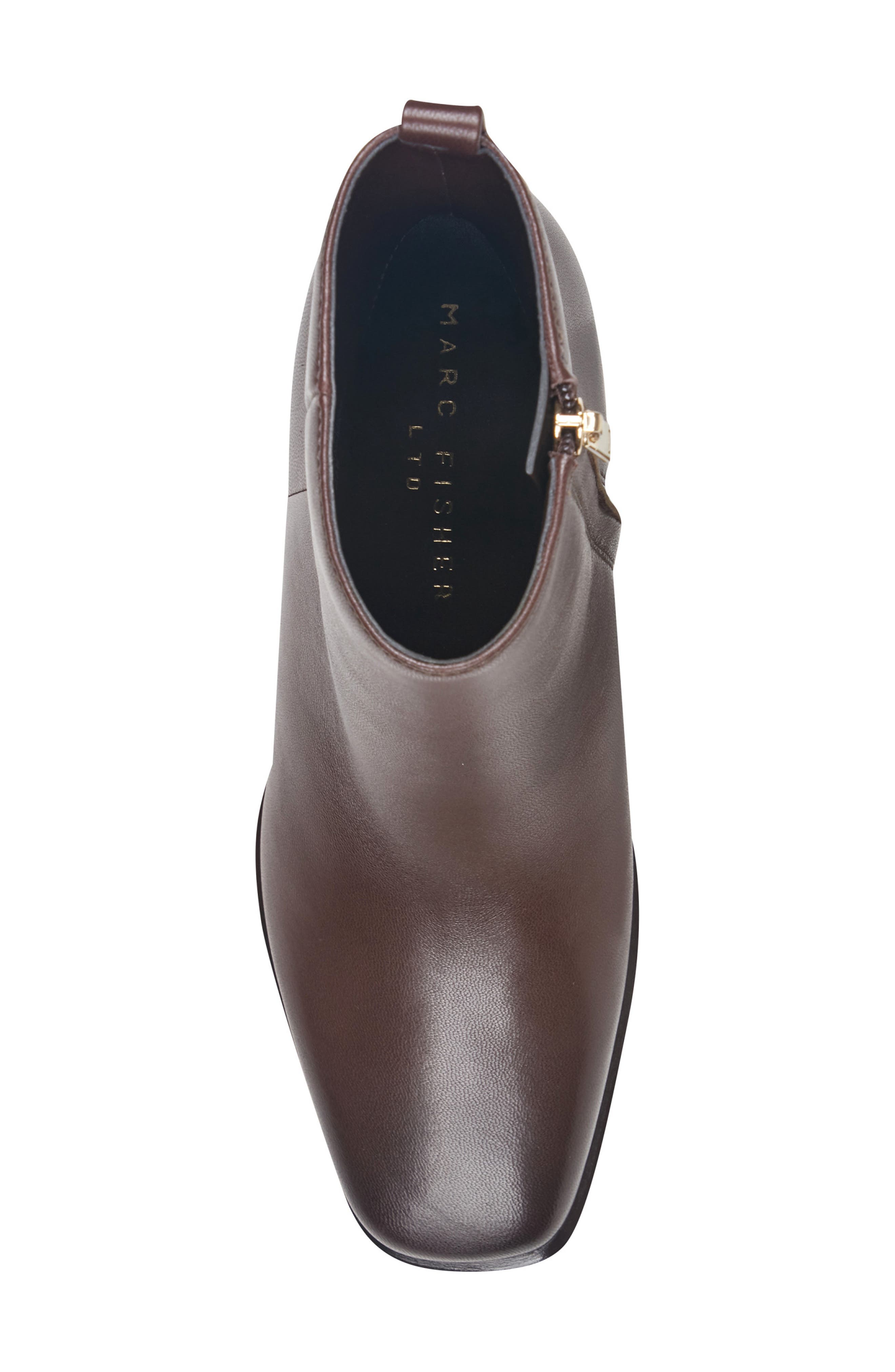 Milley Leather Bootie, Alternate, color, DARK BROWN