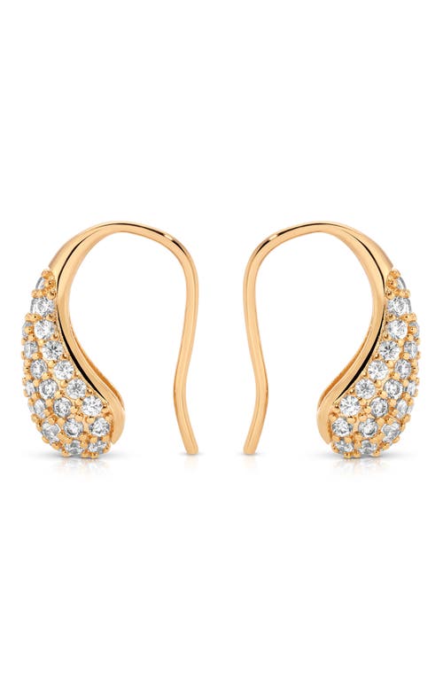 Ettika Hooked Pave And Mother Of Pearl Drop Earrings In Gold