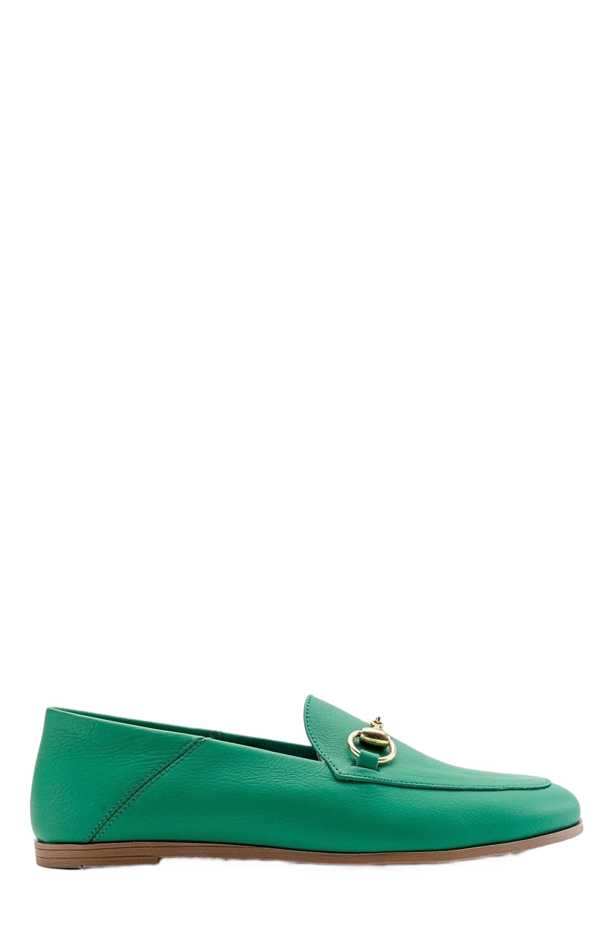 Forever & Always Shoes Penny Leather Horsebit Loafers, Alternate, color, Green Leather