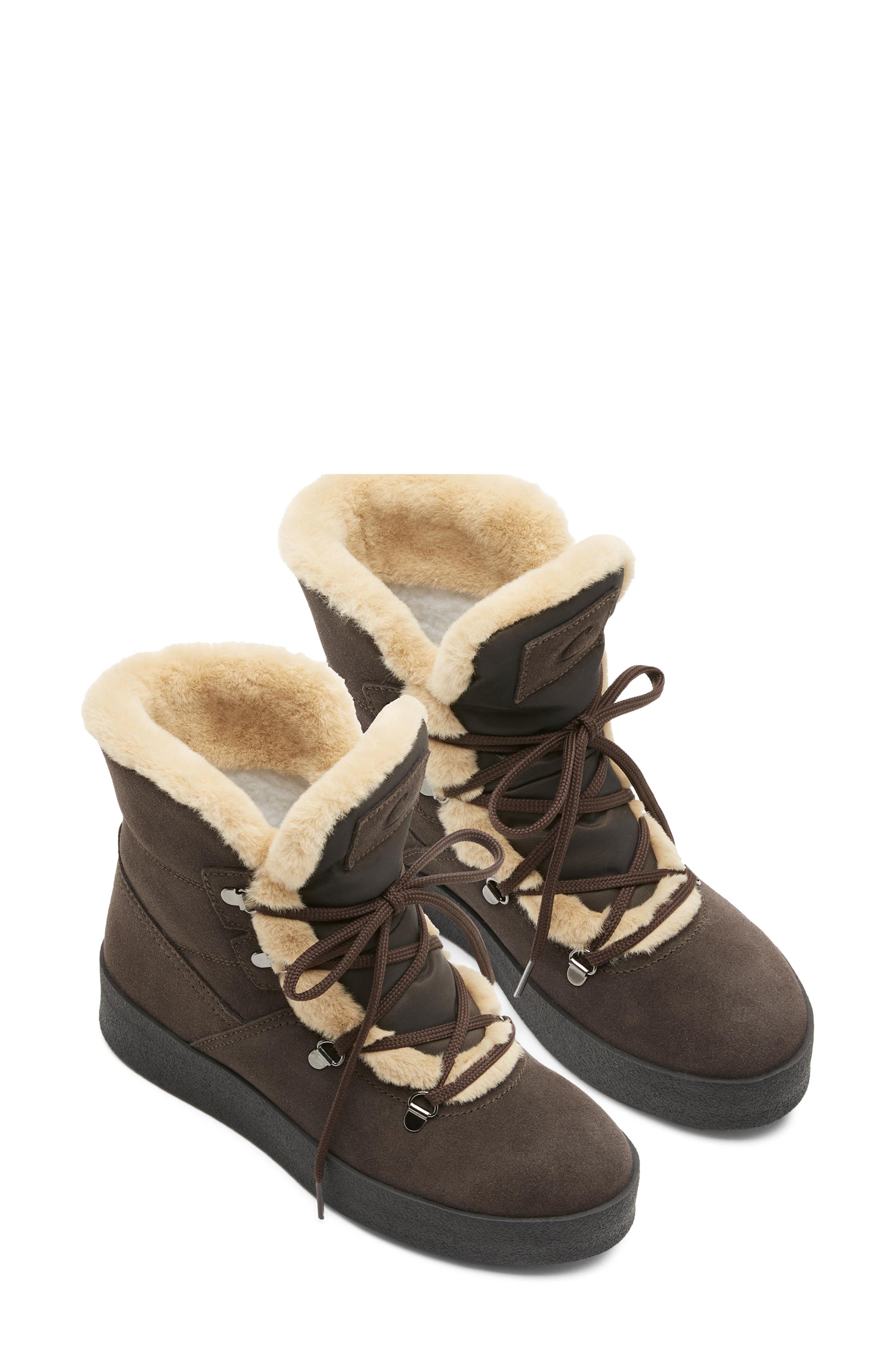 Exceptional Leather Boot with Genuine Shearling Trim, Alternate, color, BRUNETTE SUEDE
