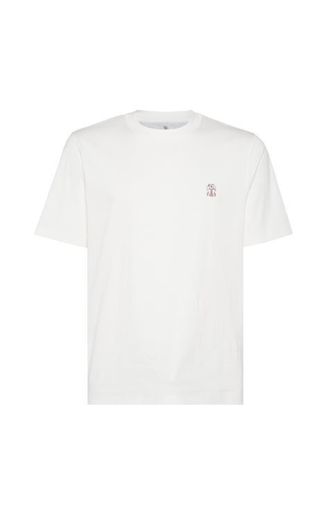 Tシャツ・カットソー BRUNELLO CUCINELLI Men T Shirts ME8548116 C2399 Pink Brunello Cucinelli Jersey T-Shirt With Ribbed Hem In Pink