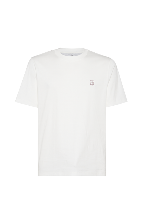 Brunello Cucinelli Crewneck T-shirt With Straight Hem And Soft Fabric In White