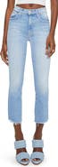MOTHER The Insider High Waist Step Frayed Hem Crop Jeans
