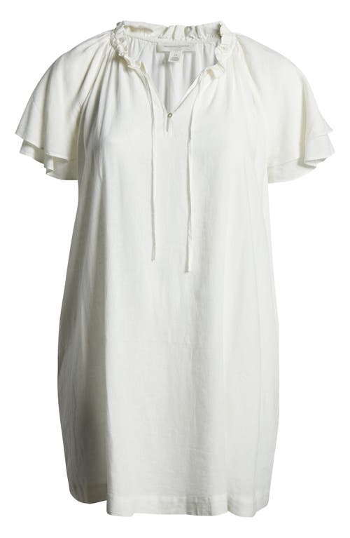 Treasure & Bond Flutter Sleeve Linen Blend Shift Dress
