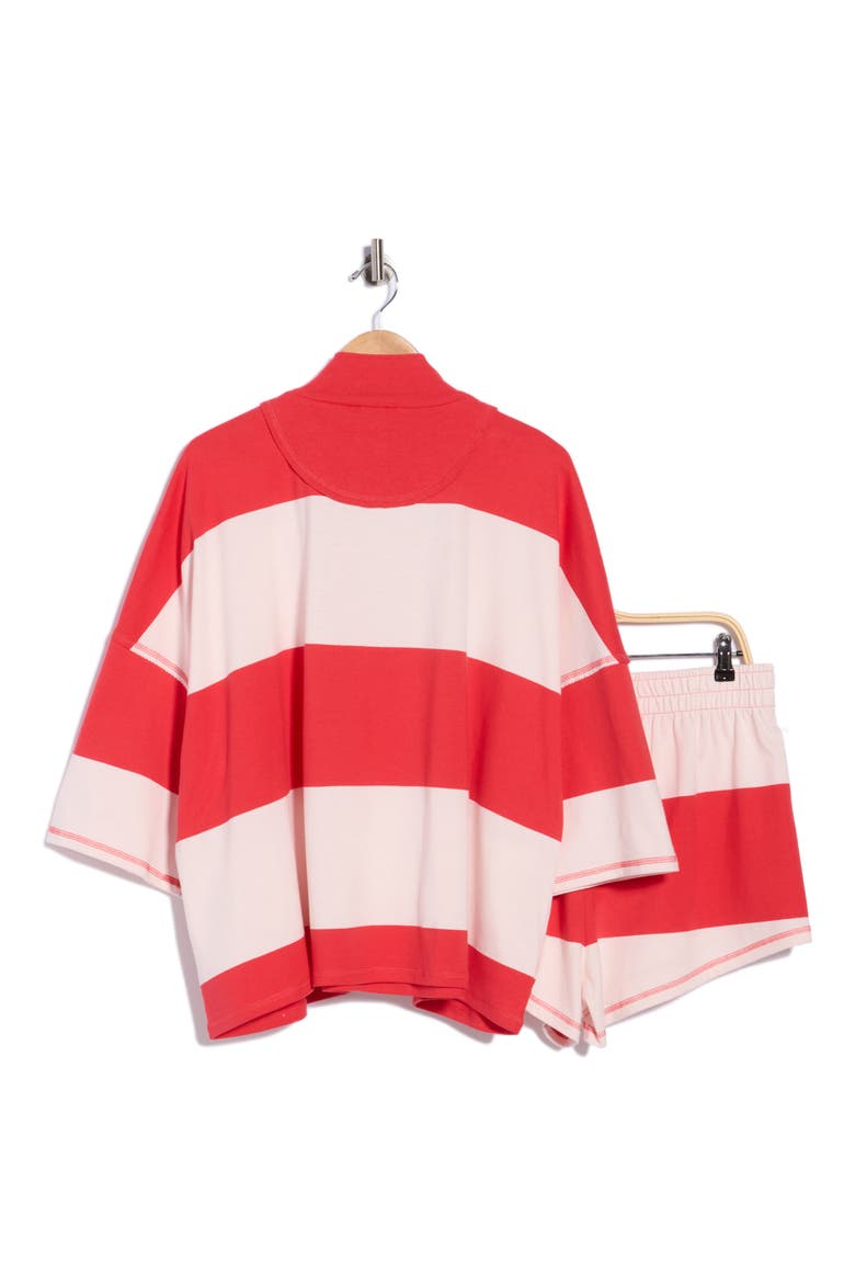 FP Movement Retro Rugby Half Zip Top & Shorts Set, Alternate, color, GRAPEFRUIT COMBO