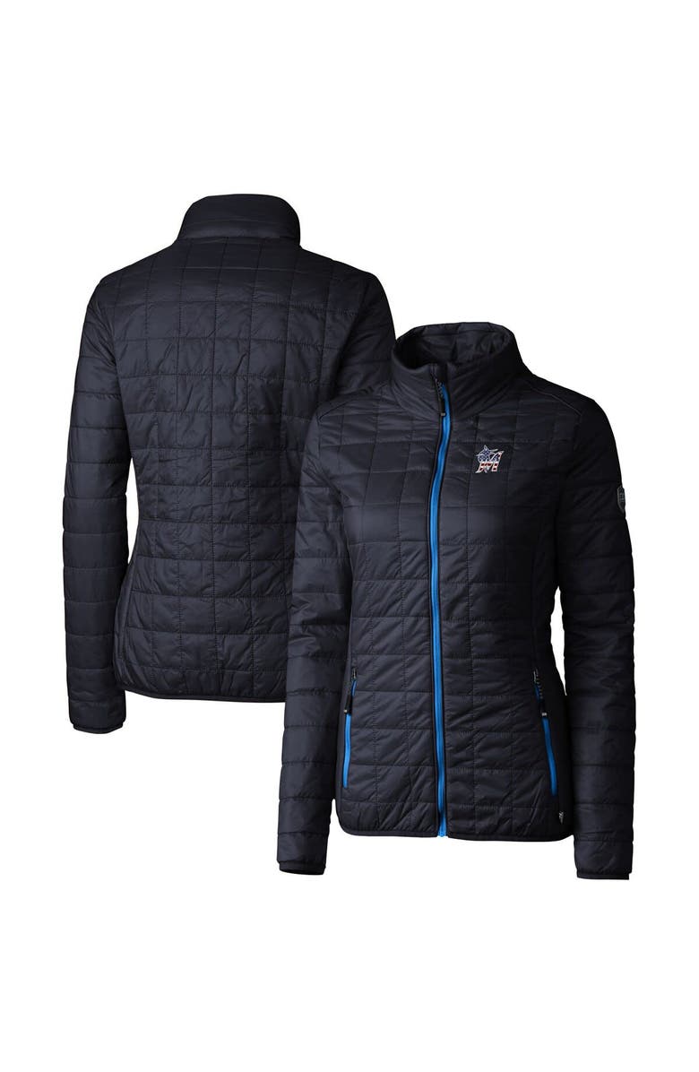Cutter & Buck Women's Cutter & Buck Navy Miami Marlins Americana Logo Rainier PrimaLoft Eco Insulated Full-Zip Puffer Jacket, Alternate, color, 