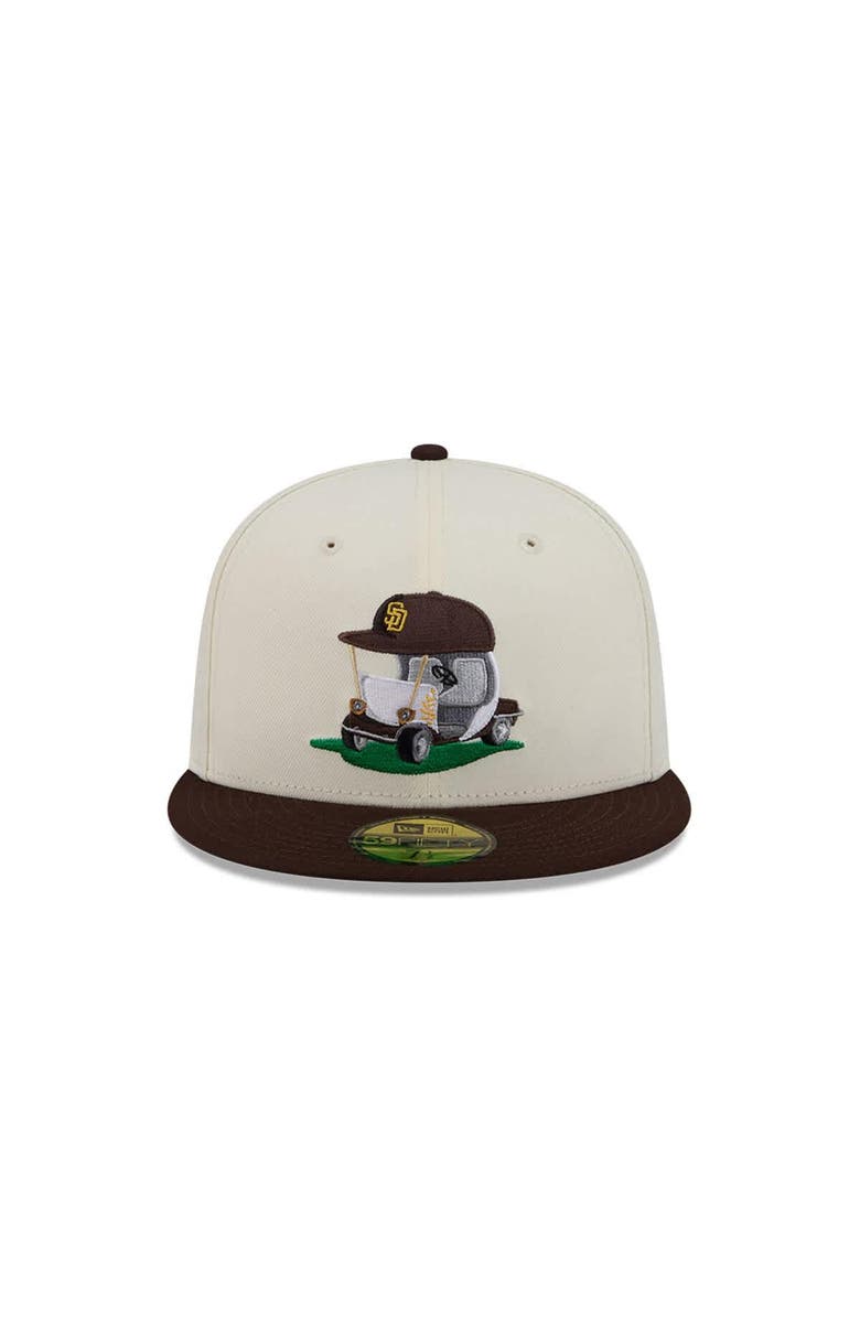 New Era Men's New Era Cream/Brown San Diego Padres Bullpen Cart 59FIFTY Fitted Hat, Alternate, color,