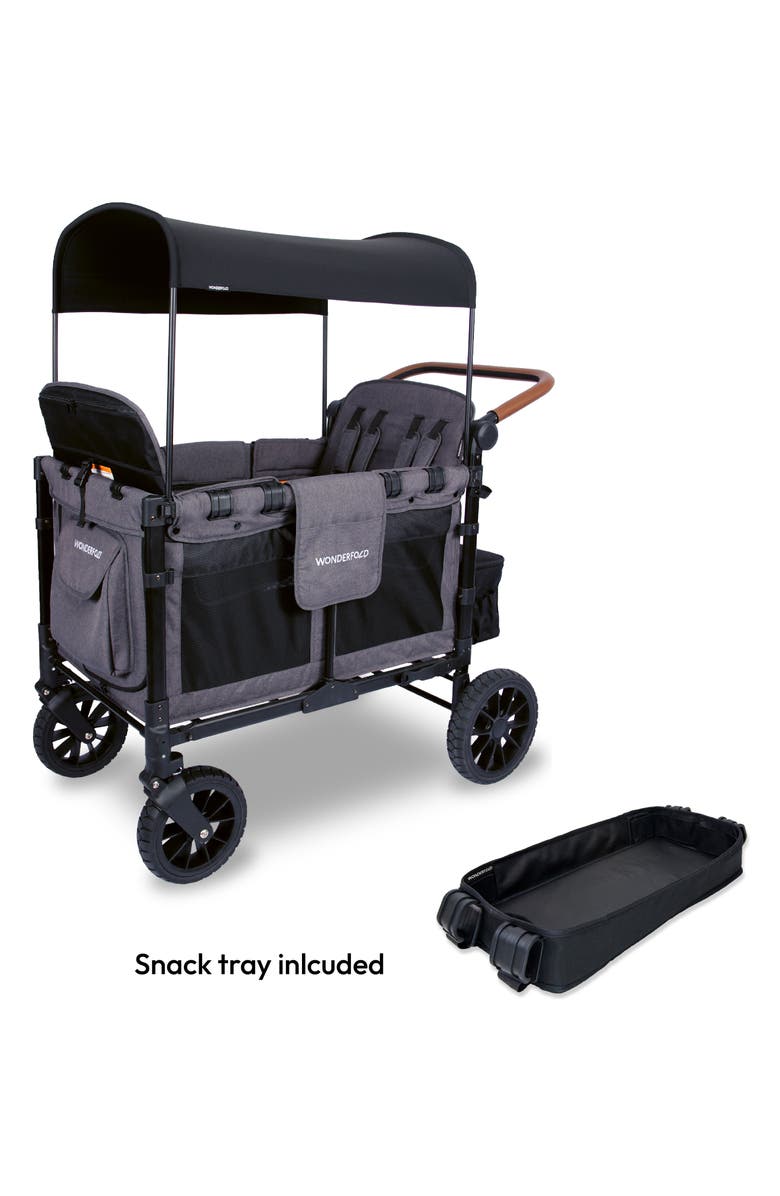 WonderFold W4 Luxe 4-Passenger Multifunctional Stroller Wagon with Snack Tray, Main, color,