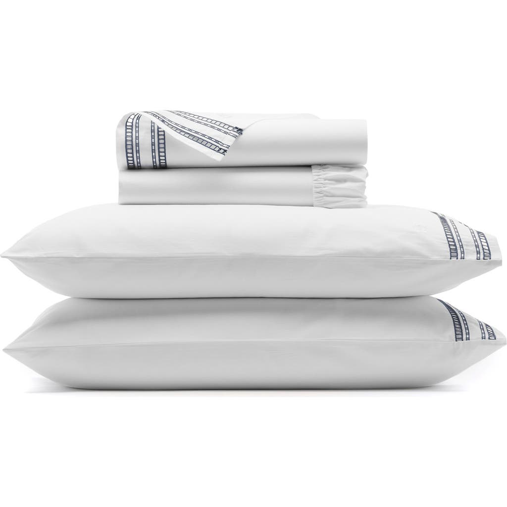Boll & Branch Signature Ladder Stitch Organic Cotton Sheet Set In White/mineral