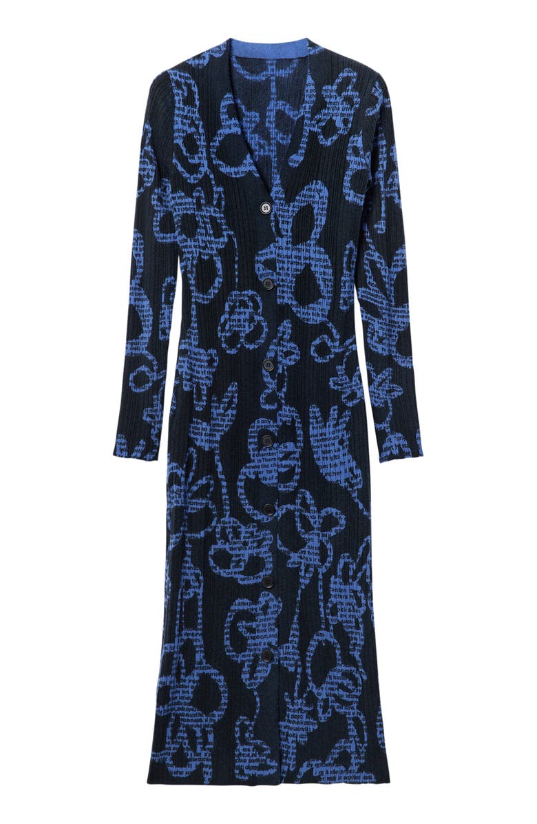 Desigual Floral Knit Midi Dress, Alternate, color, 