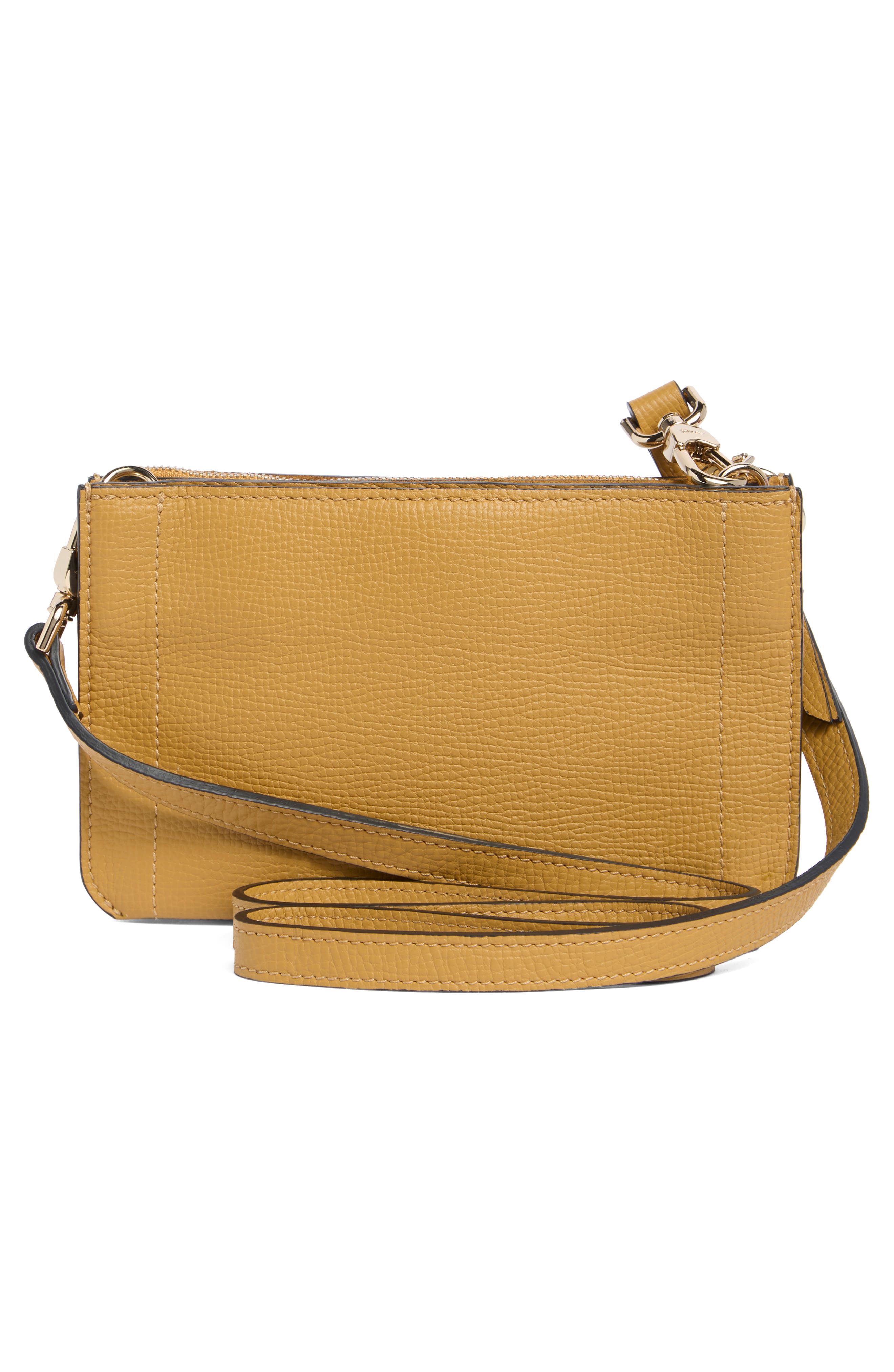 Longchamp Double Zip X-Small Shoulder Bag, Alternate, color, Honey