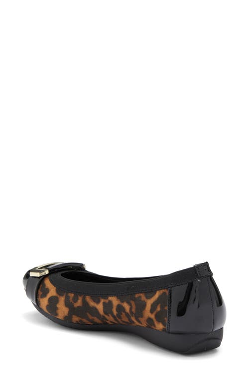Anne Klein Ursula Ballet Flat In Leopard Microsuede