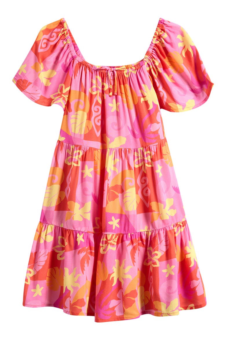 Kids' Tropical Dawn Dress, Main, color, TANGERINE