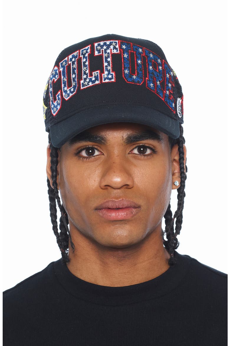 Mesh Back Trucker Baseball Cap, Alternate, color, BLACK