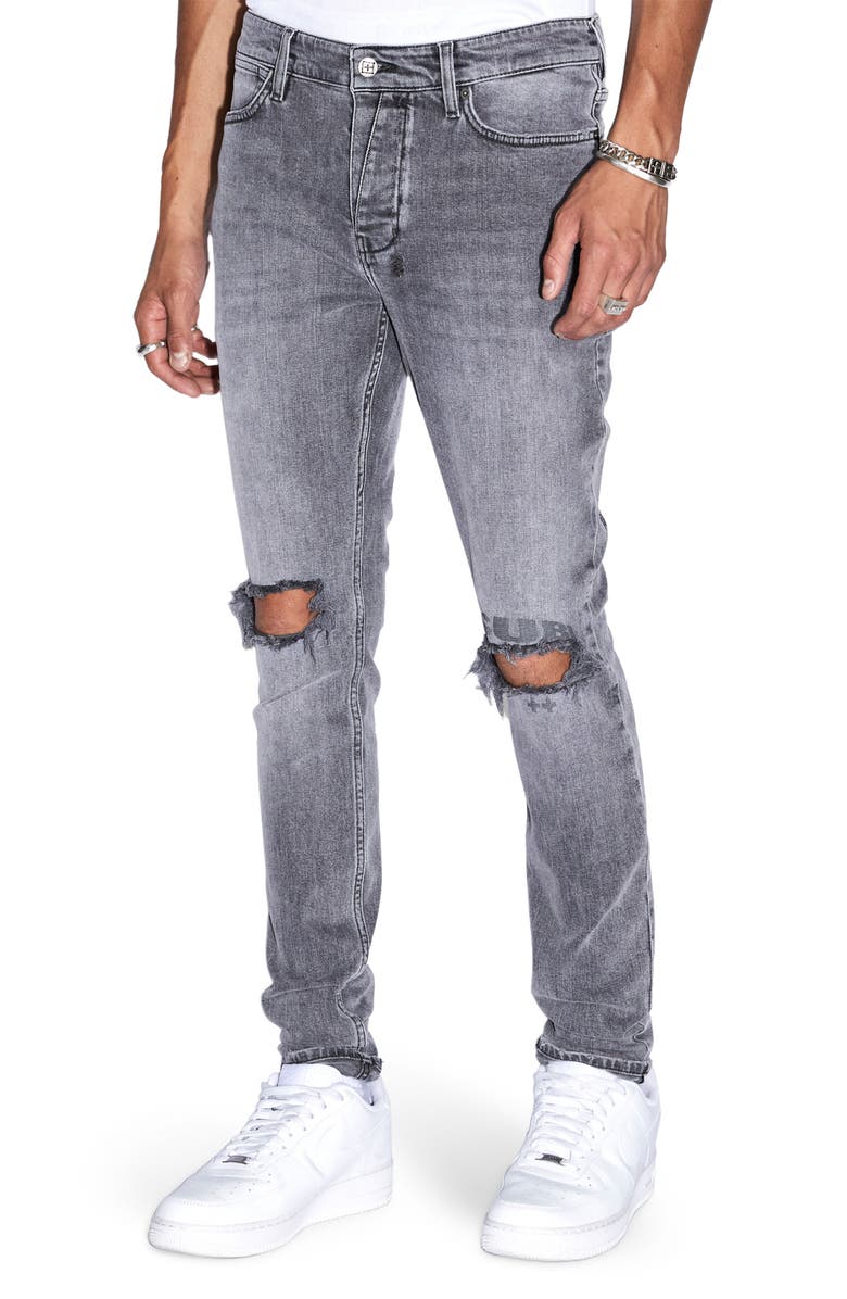 Ksubi Van Winkle Monokrome Ripped Skinny Jeans, Main, color, 