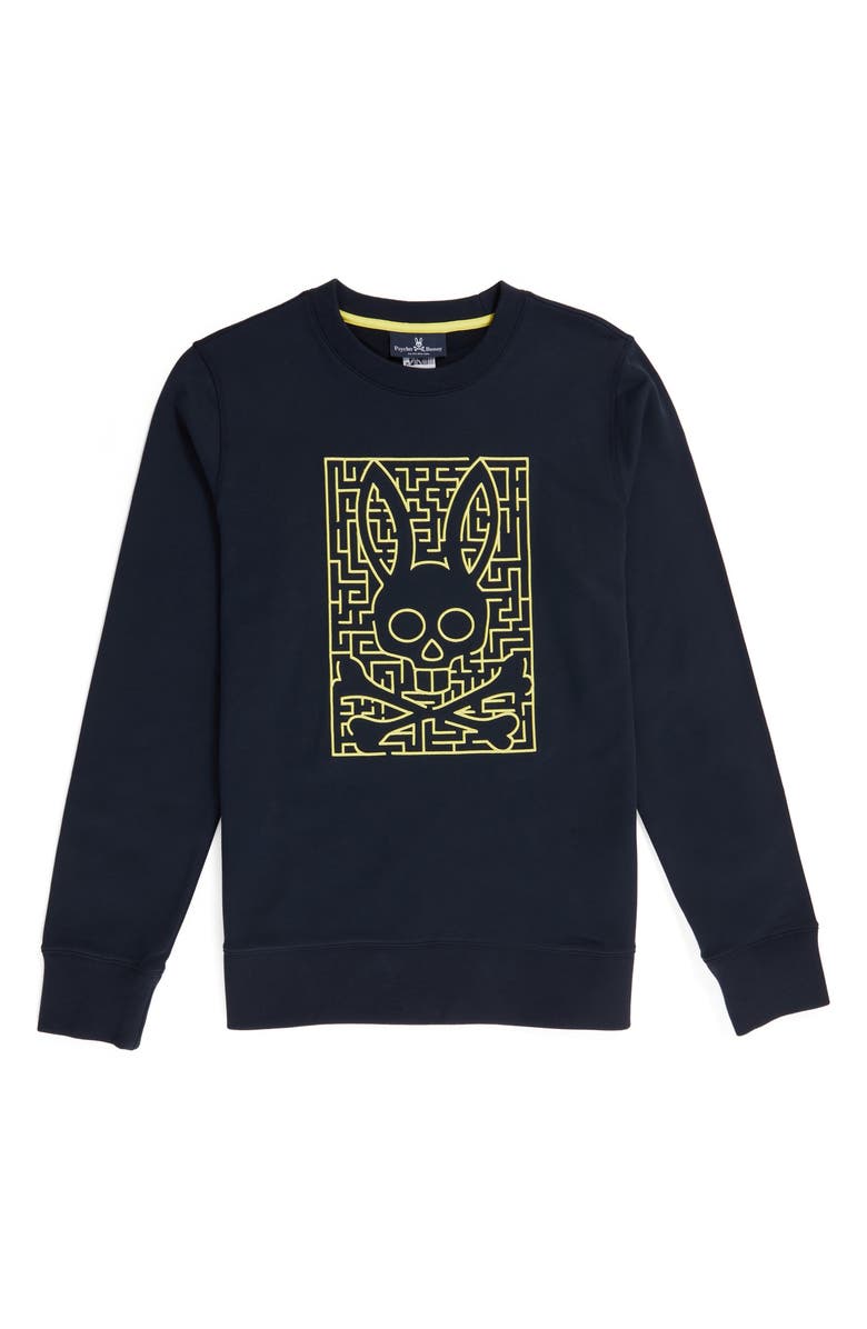 Psycho Bunny Pisani Embroidered Crewneck Sweatshirt, Alternate, color,