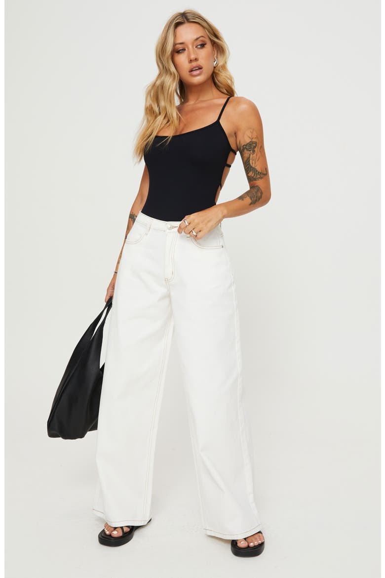 Naylor Mid Rise Wide Leg Jeans, Alternate, color, CREAM
