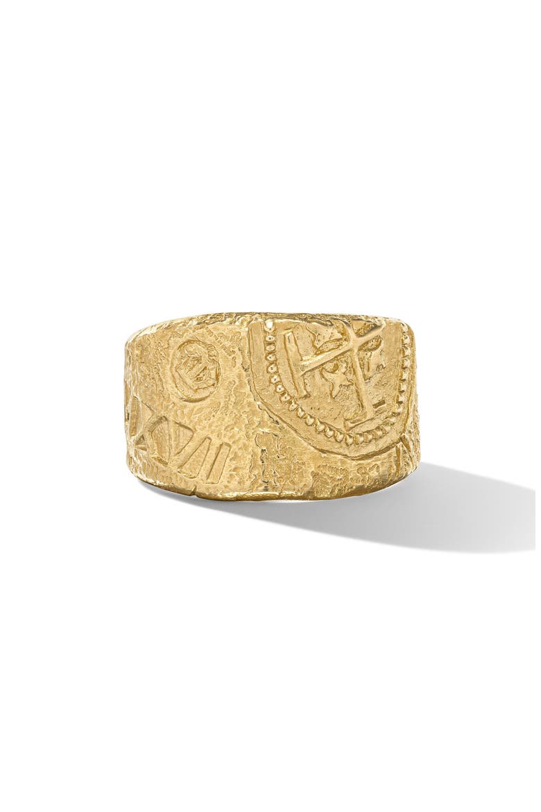 Men's Shipwreck Cigar Band Ring in 18K Yellow Gold, 15mm, Main, color, 18K YELLOW GOLD