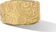 David Yurman Men's Shipwreck Cigar Band Ring in 18K Yellow Gold, 15mm