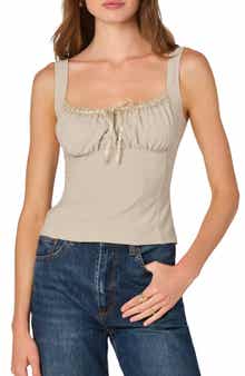 ASTR the Label Lace Trim Milkmaid Top