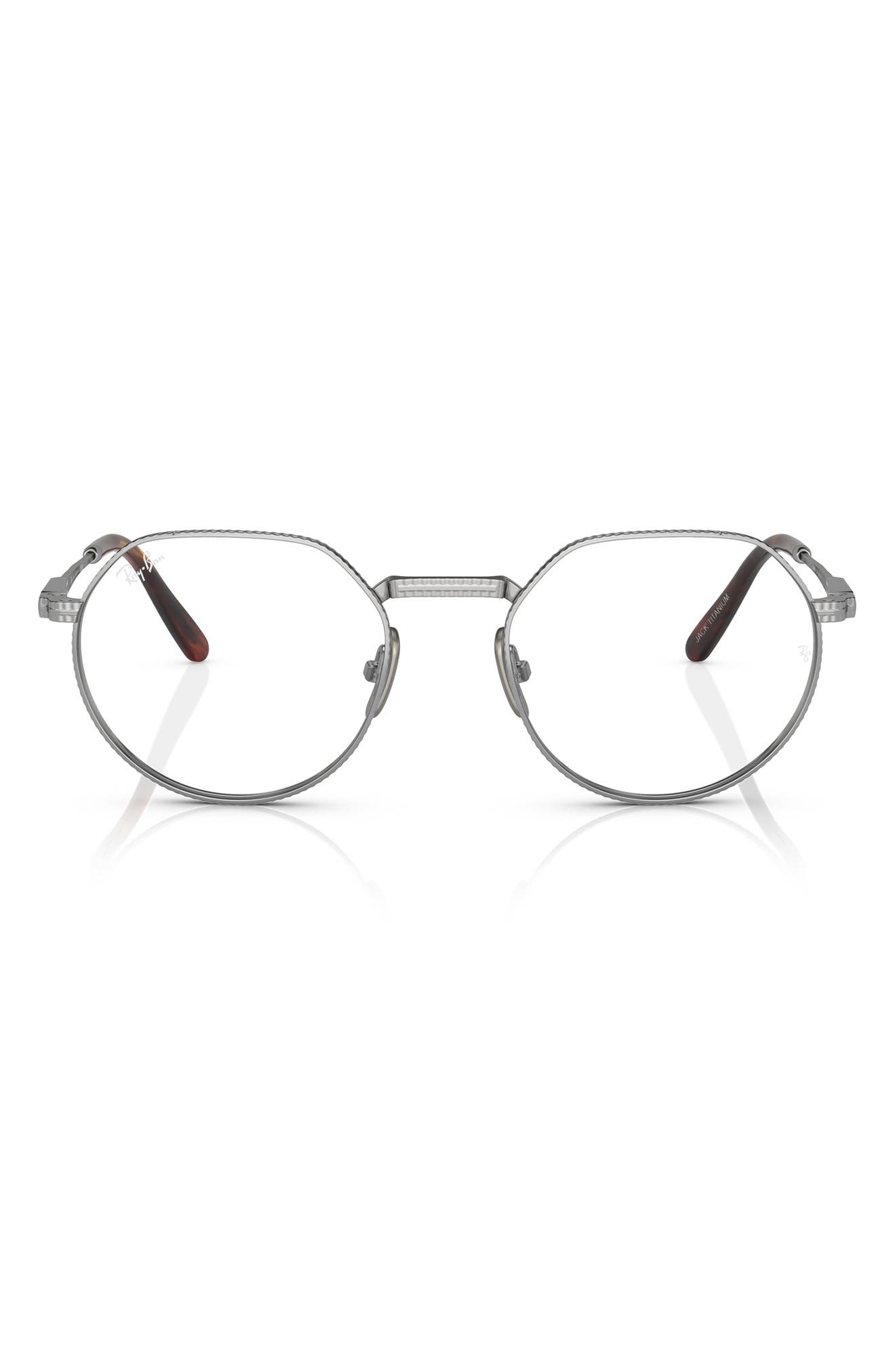 Ray Ban Ray-ban Jack 51mm Irregular Optical Glasses In Silver