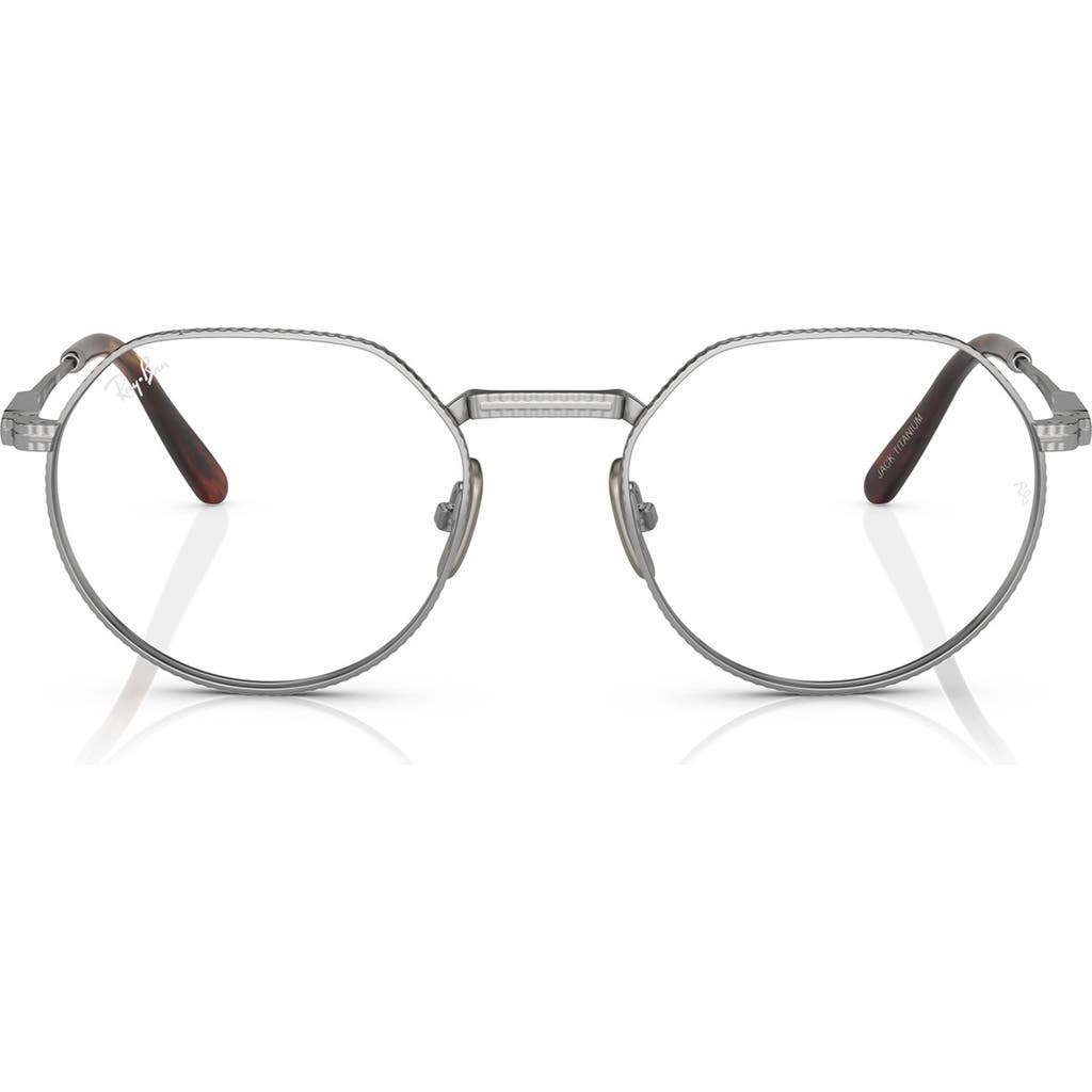 Ray Ban Ray-ban Jack 51mm Irregular Optical Glasses In Silver