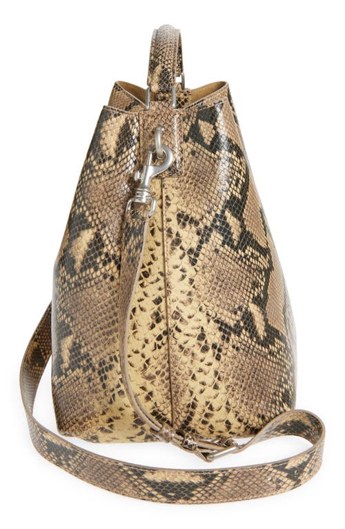 Dries Van Noten Python Print Leather Hobo Bag