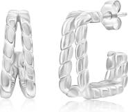 SIMONA Textured Double Row Hoop Earrings