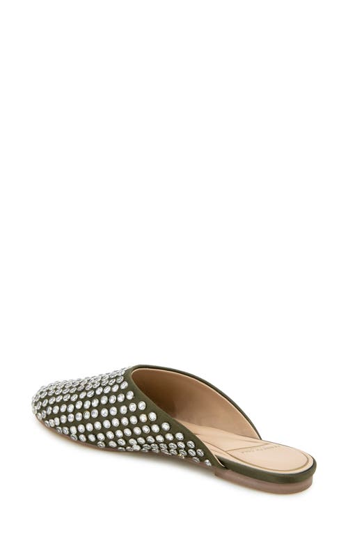 Kenneth Cole Saddie Studded Rhinestone Mule In Olive