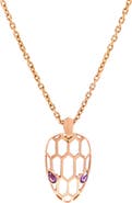 Pre-Owned Bvlgari Serpenti Seduttori Pendant Necklace 18K Rose Gold with Amethyst