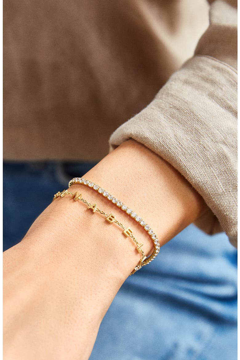 Pisa Custom Letter Charm Bracelet, Alternate, color, GOLD