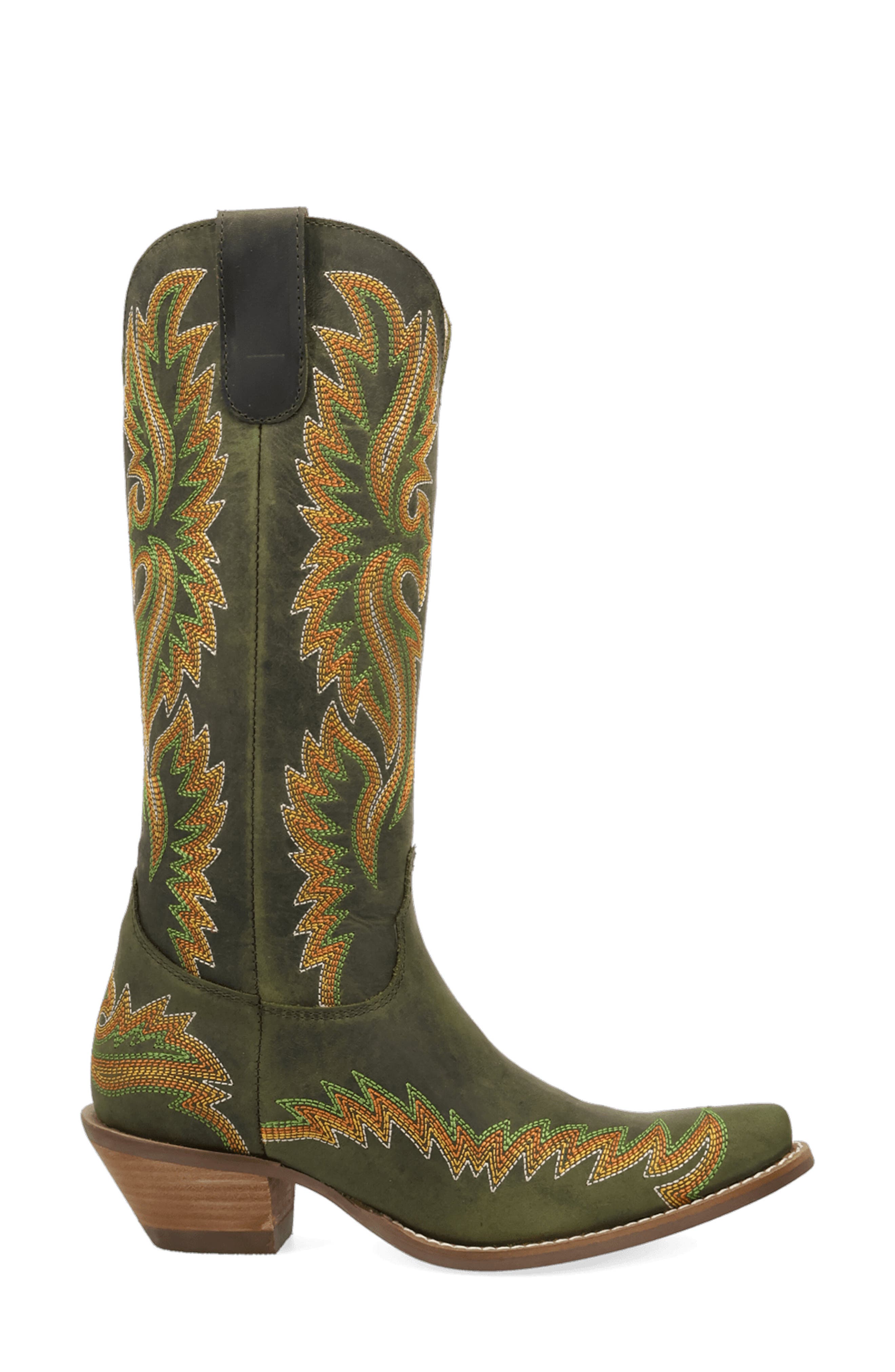 Lantana Leather Western Boot, Alternate, color, OLIVE