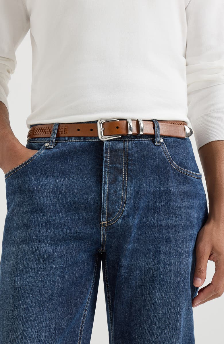 Brunello Cucinelli Belt with braided decoration, Alternate, color, Brown