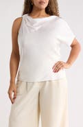 Renee C Asymmetric Satin Top