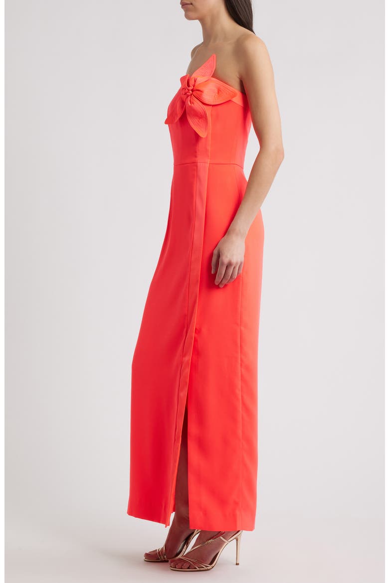 Anasophia Rosette Strapless Maxi Dress, Alternate, color, CANE CORAL