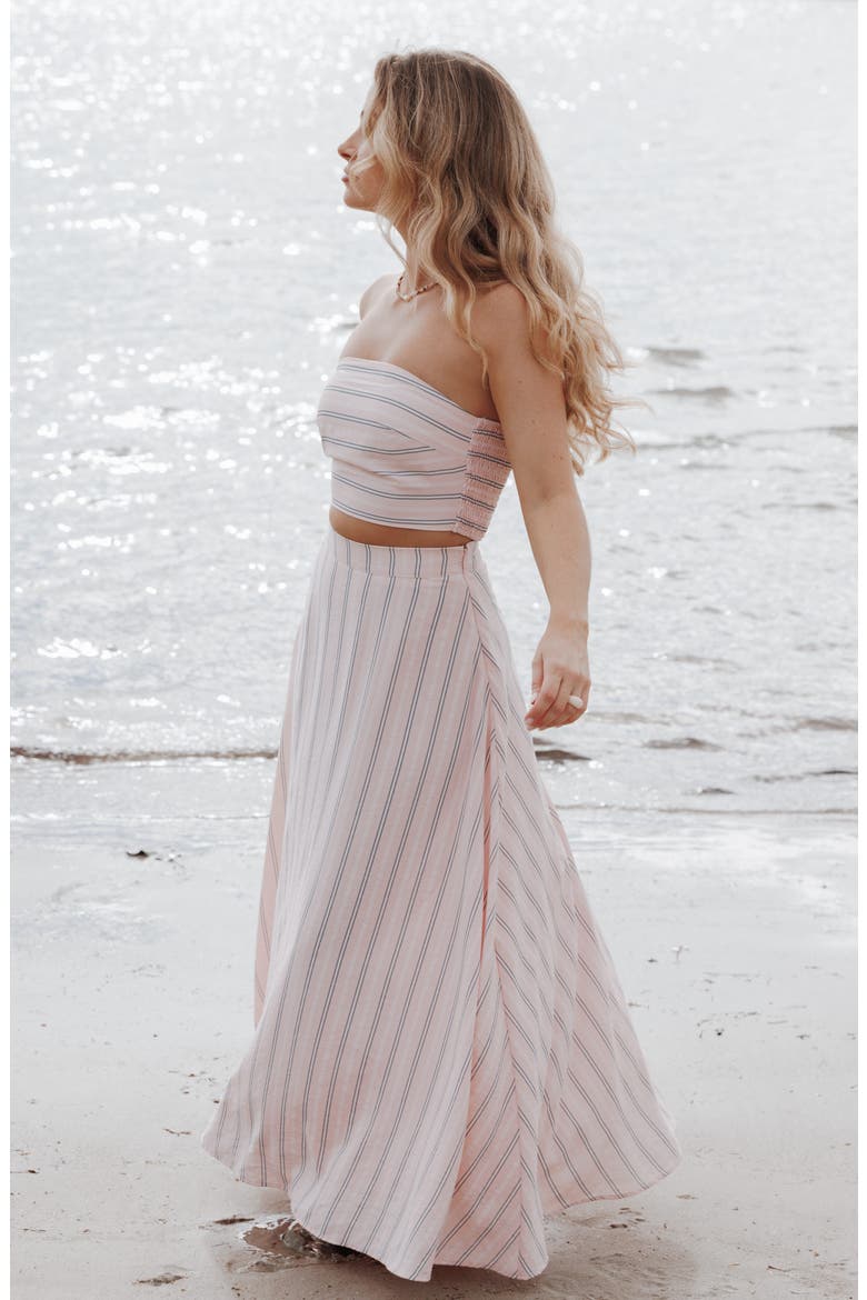 Serafina Strapless Two-Piece Set, Alternate, color, PINK/ BLUE STRIPE