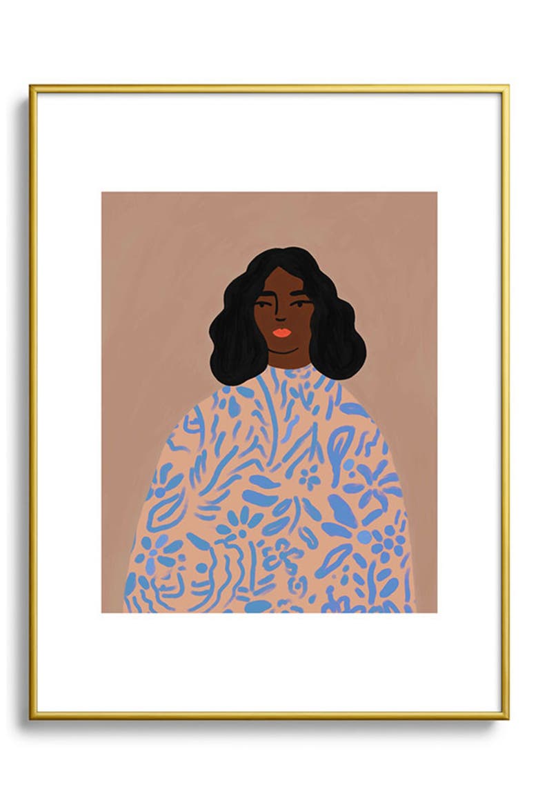 The Sweater Framed Art Print, Alternate, color, BLUE