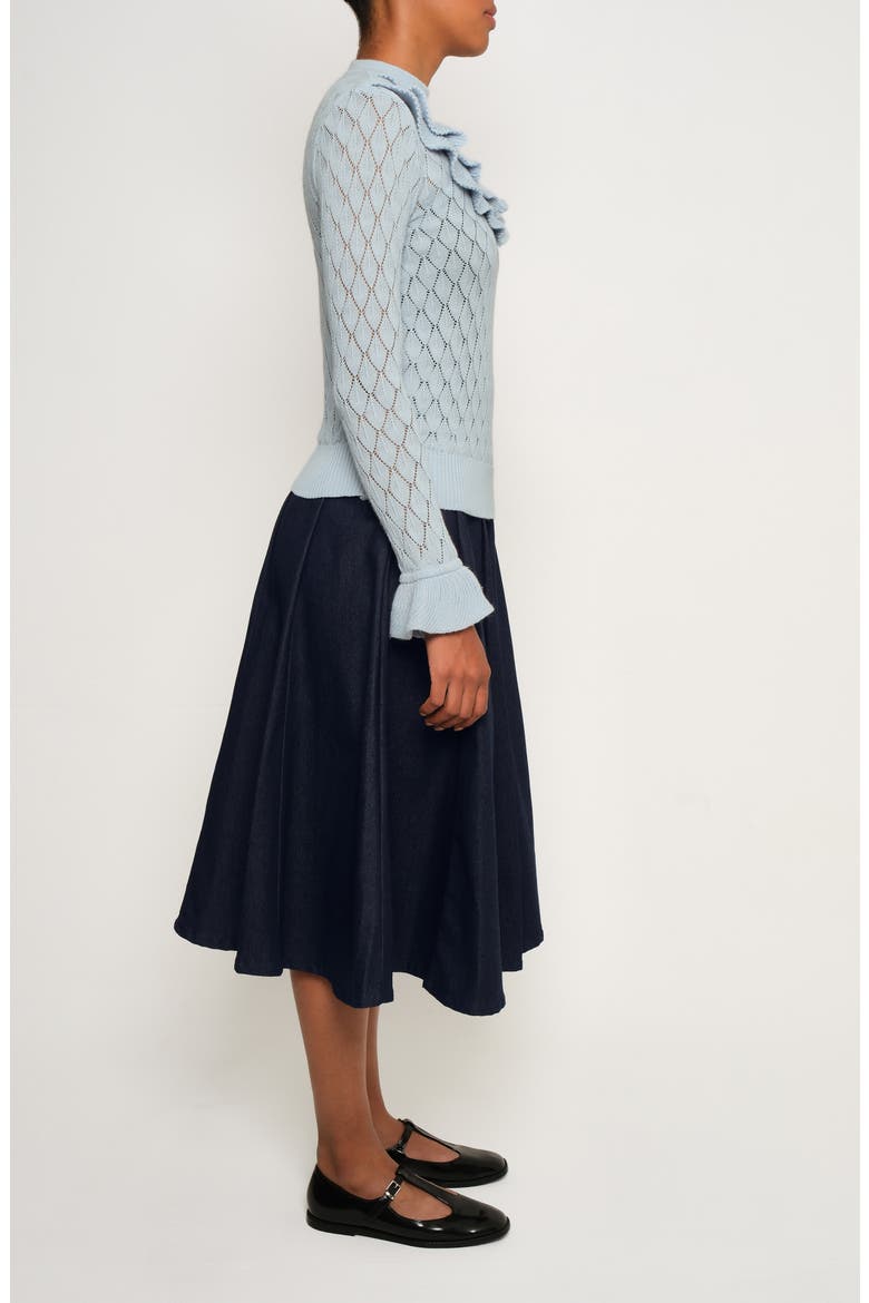 Echo A-Line Denim Skirt, Alternate, color, NAVY