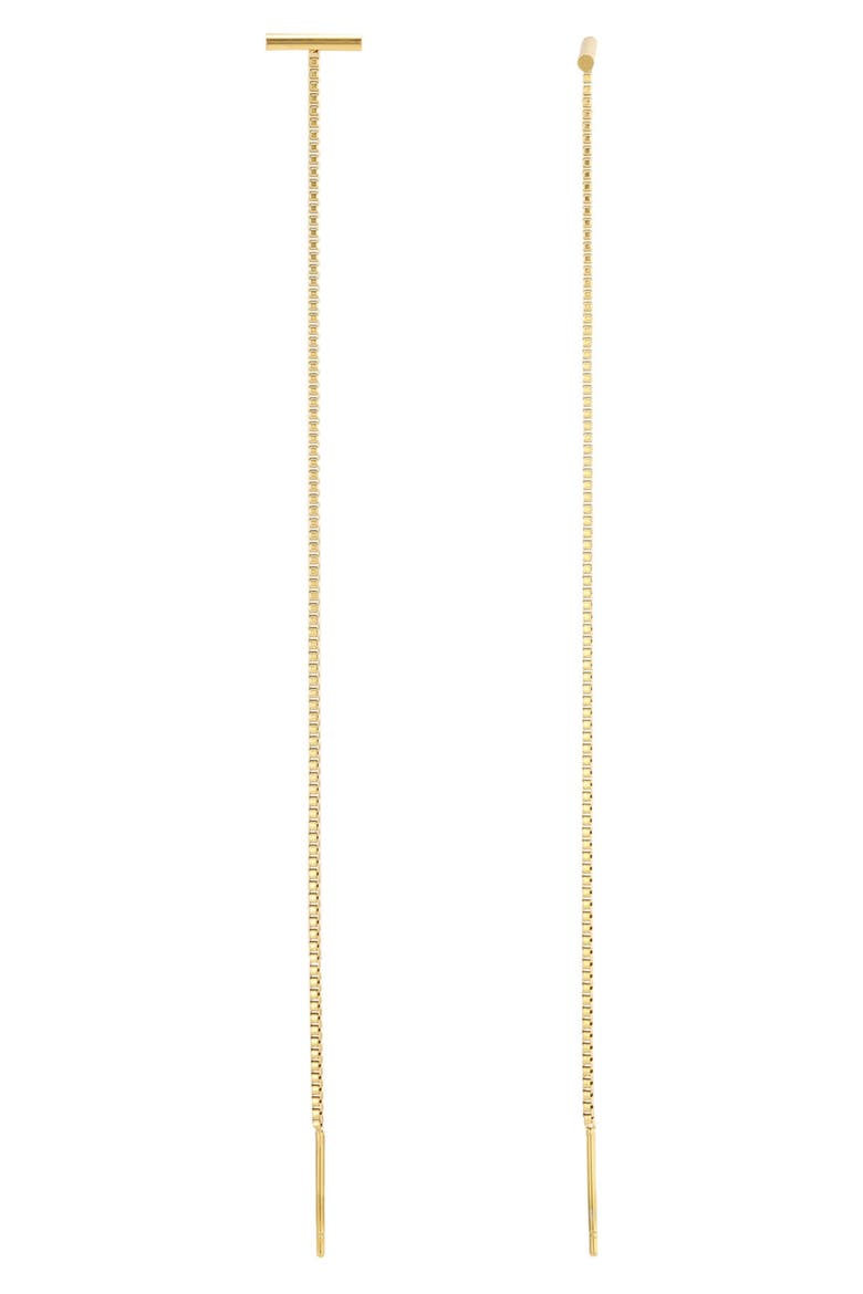 Bar Box Chain Threader Earrings, Alternate, color, GOLD