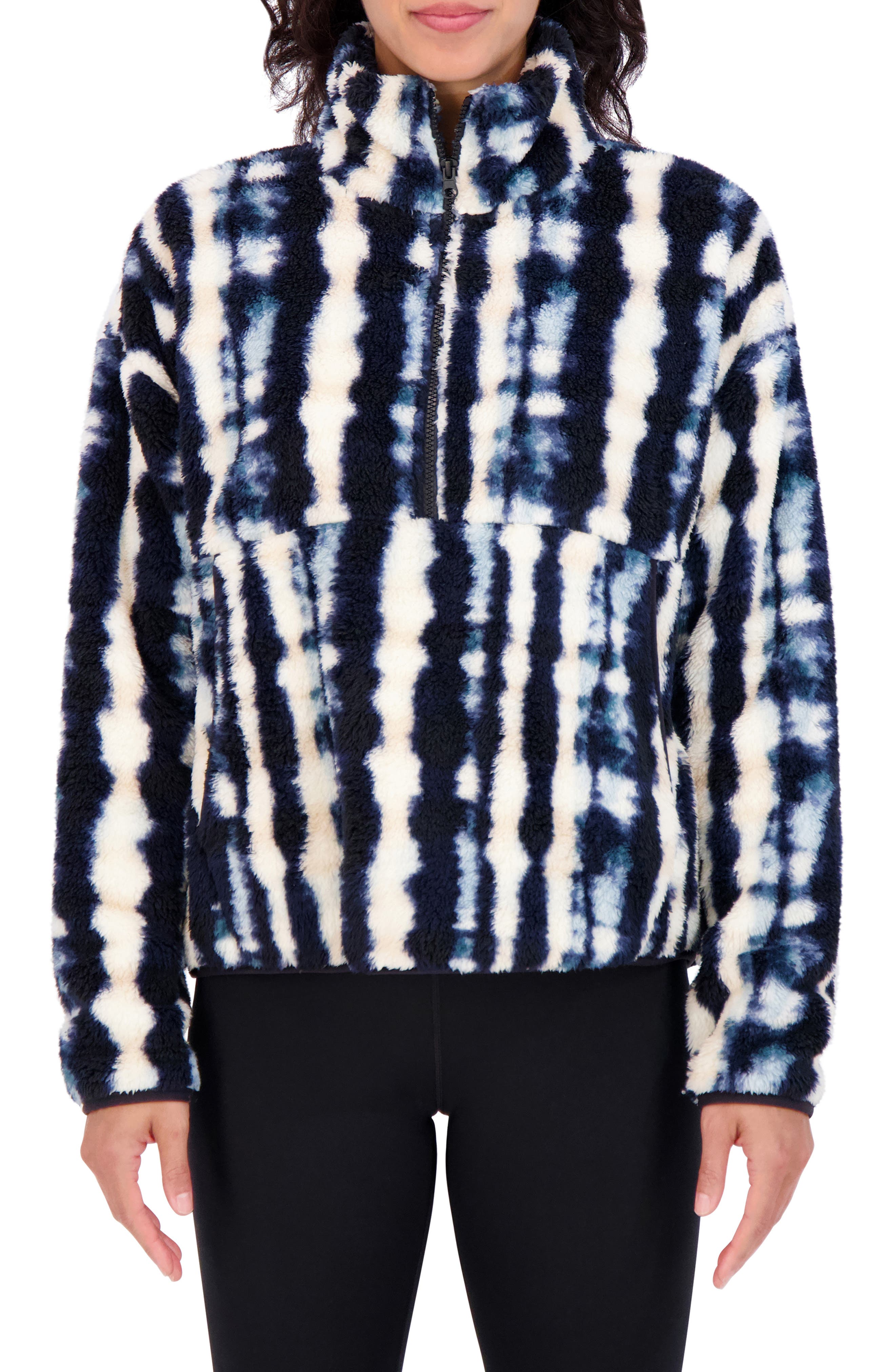 SAGE COLLECTIVE Half Zip Faux Shearling Jacket