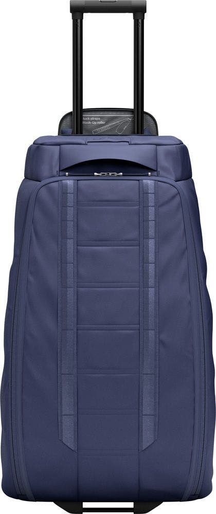 D_b_ Hugger Roller Bag check In Wheeled Duffel 90L, Alternate, color, Blue Hour