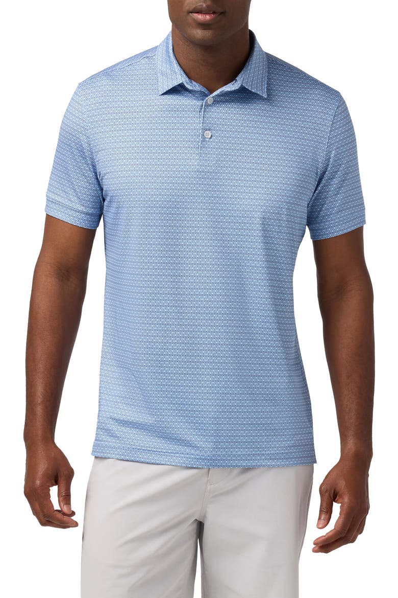 Versa Trim Fit Performance Golf Polo, Main, color, CLOUD BLUE CLUB CREST