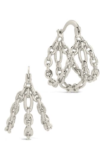 Sterling Forever Tenly Chain Link Hoop Earrings