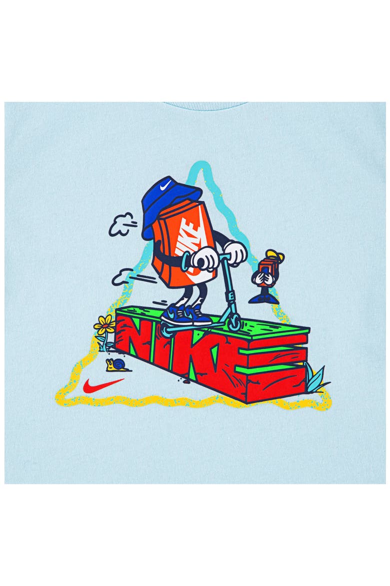 Kids' Boxy Scooter Graphic T-Shirt, Alternate, color, GLACIER BLUE